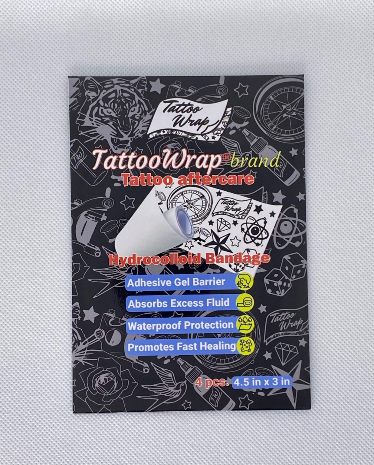 Tattoo Wrap Hydrocolloid Tattoo aftercare dressing for tattoos 4.5″x