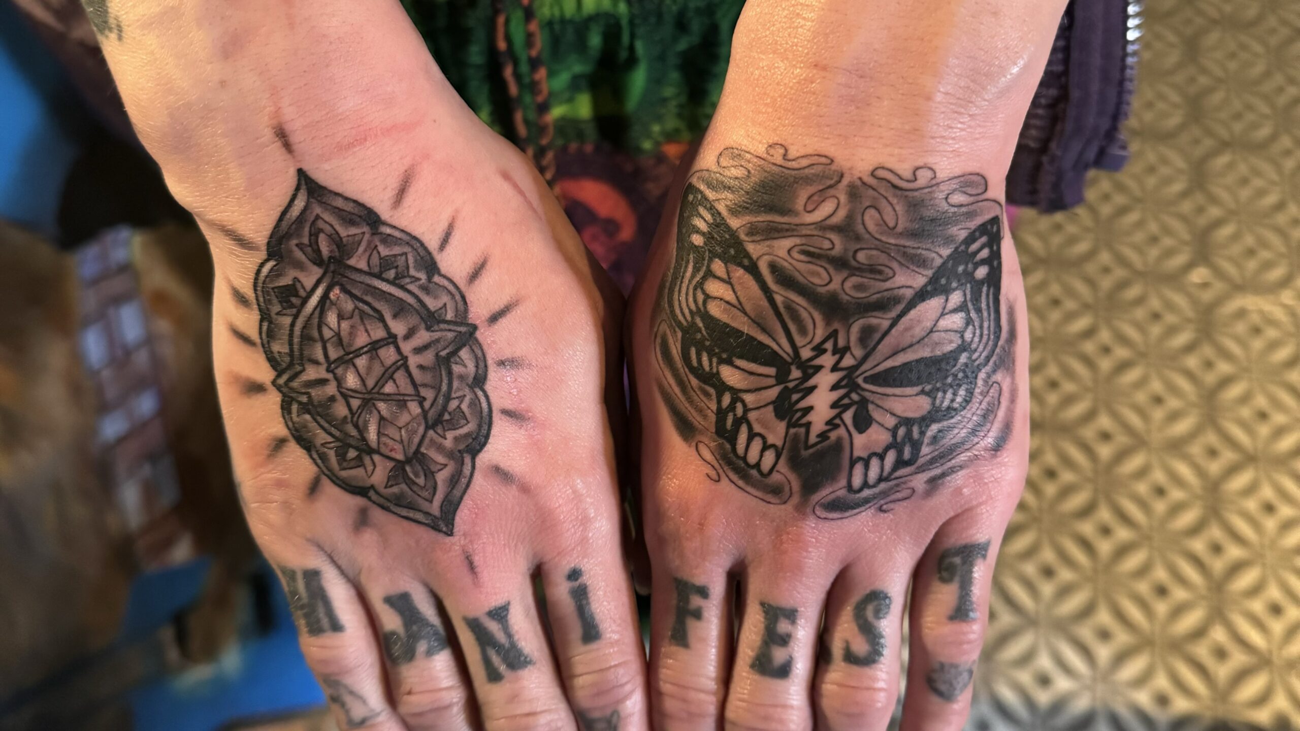 Tattoos on the palm hurts worse than any other spot, including the dick or  balls. Palm tattoos don't hold up. White tattoos never hold up. Artist puts  poor girl through a lot